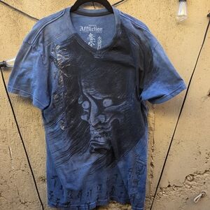 Affliction Men's Dark Blue "Heroes & Demons" Graphic Tee